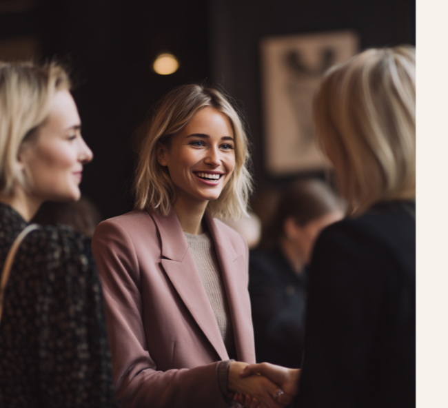 Women networking at a Pink Pony Club evening